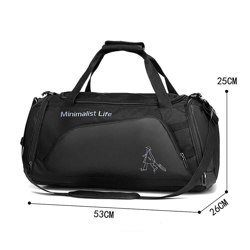 Men Women Large Capacity Fitness Handbags Style C Black