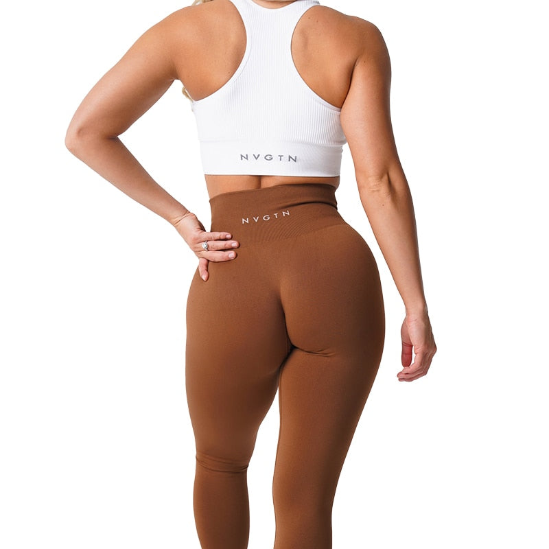 Women Soft Workout Tights Fitness Pants Caramel