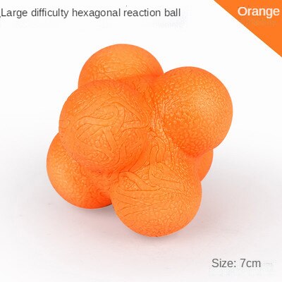 Fitness Silicon Rubber Hexagonal Reaction Ball 7cm Orange