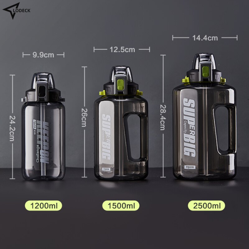 Large Capacity Sports Water Bottle - 1200/1500/2500ml