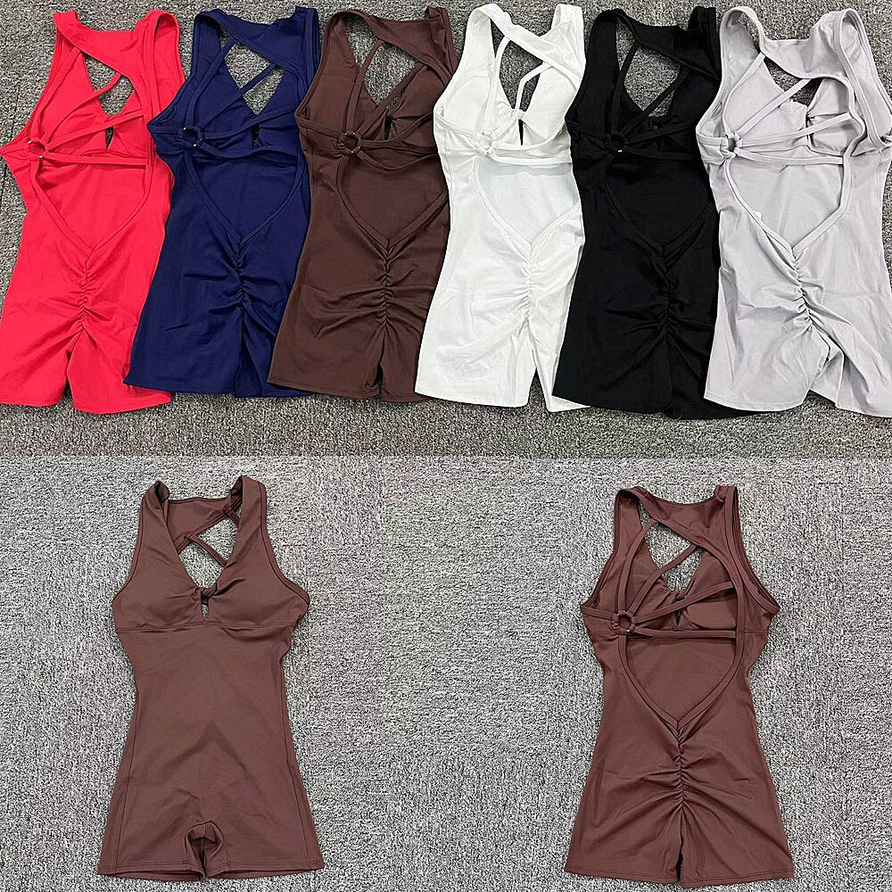 Thick Pad Fitness Wear Jumpsuit