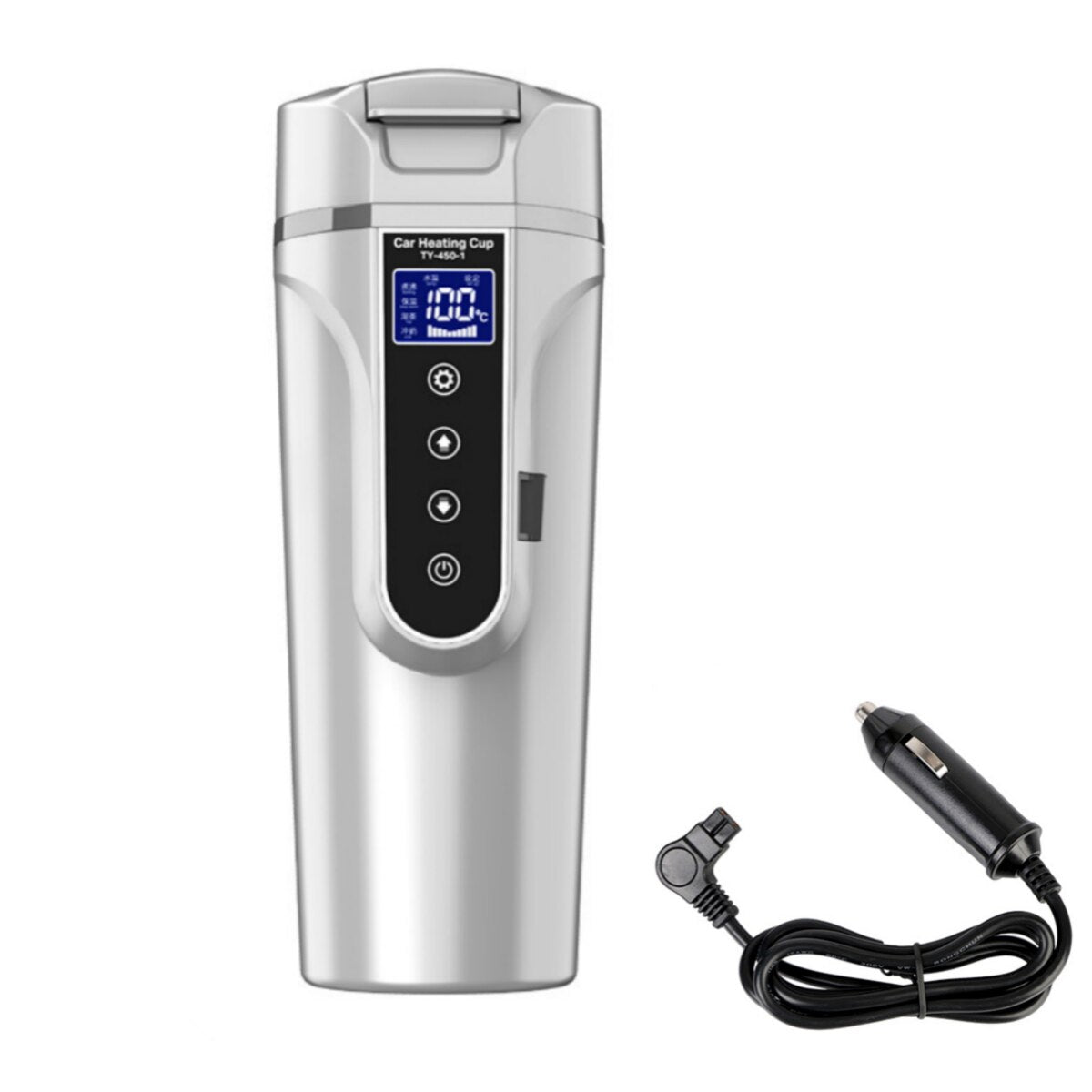 Digital Display Electric Water Heater Thermos White cup