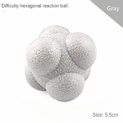 Fitness Silicon Rubber Hexagonal Reaction Ball 5.5cm Gray