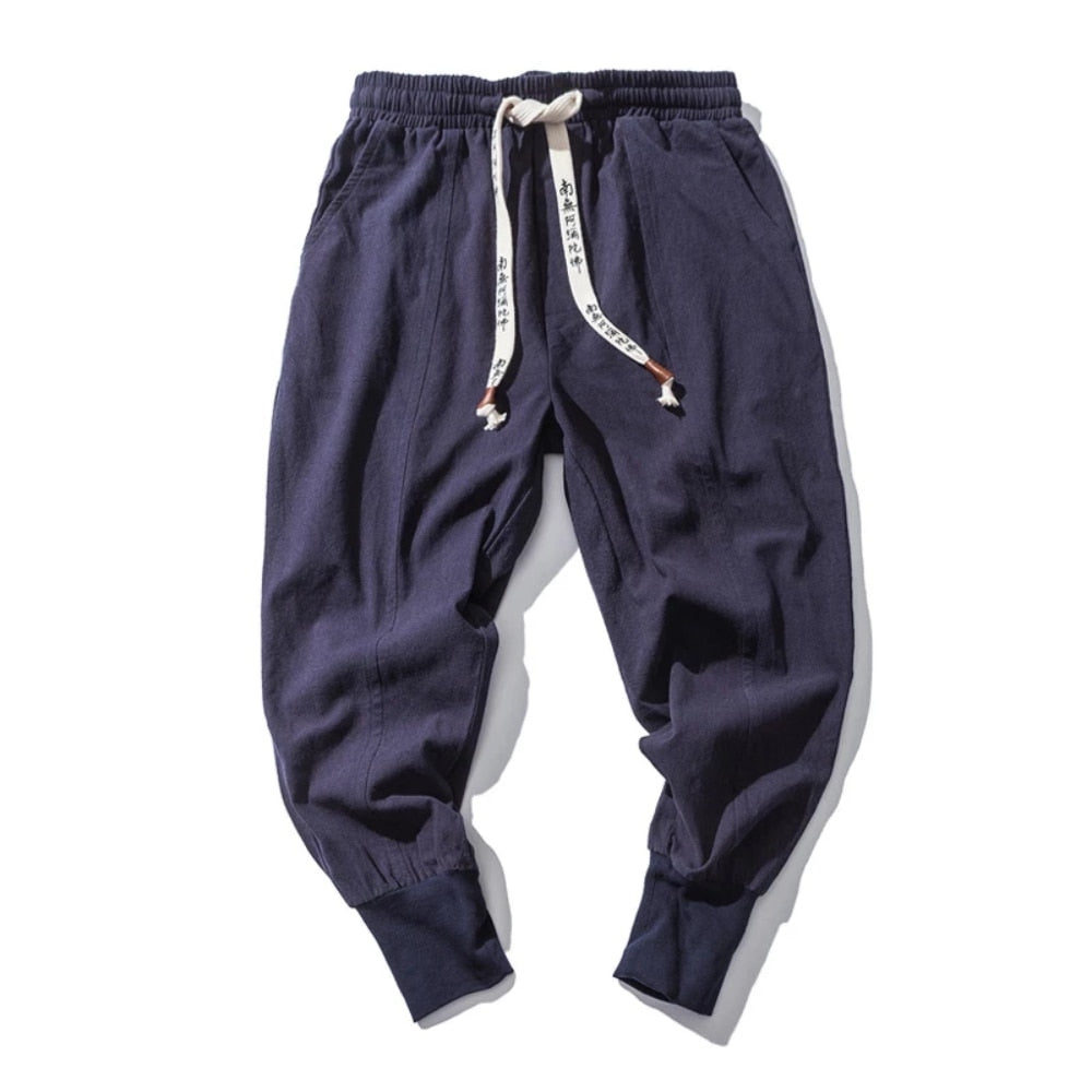 Men Solid Cotton Linen Harem Pants