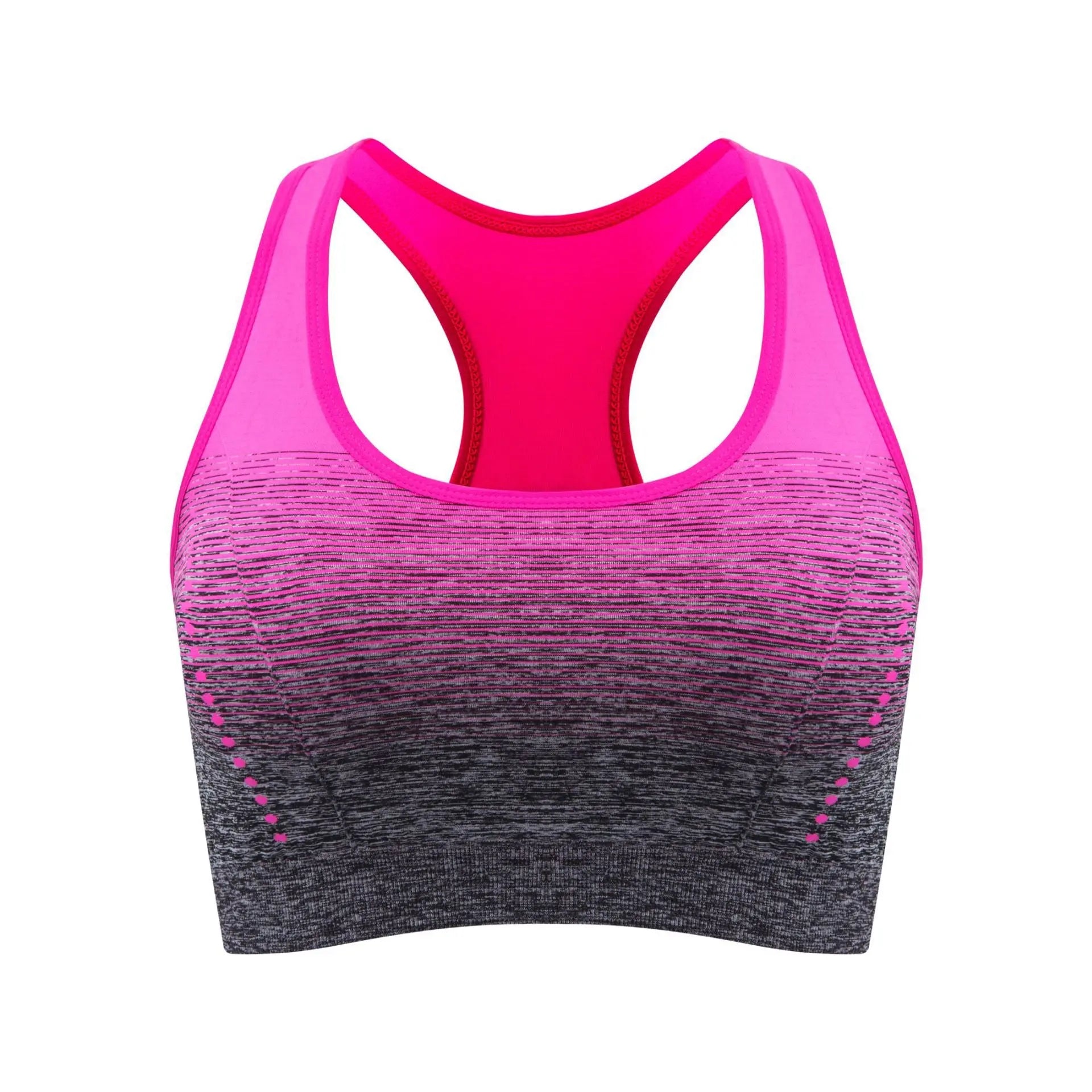 Sports Running Yoga Gym Seamless Crop Bra RoseRed 30