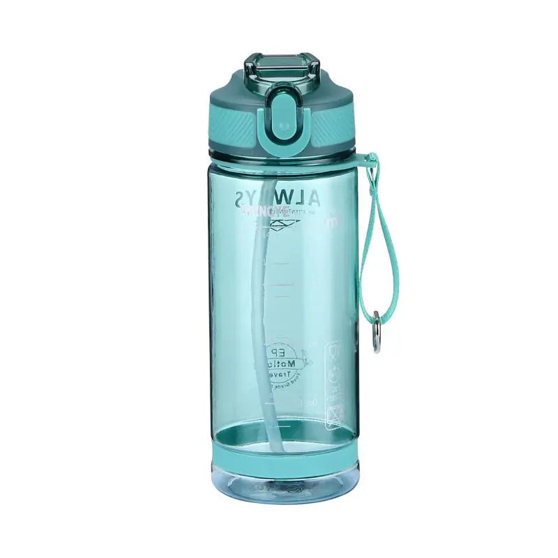 Sports Water Bottle With Straw - 800ml Green