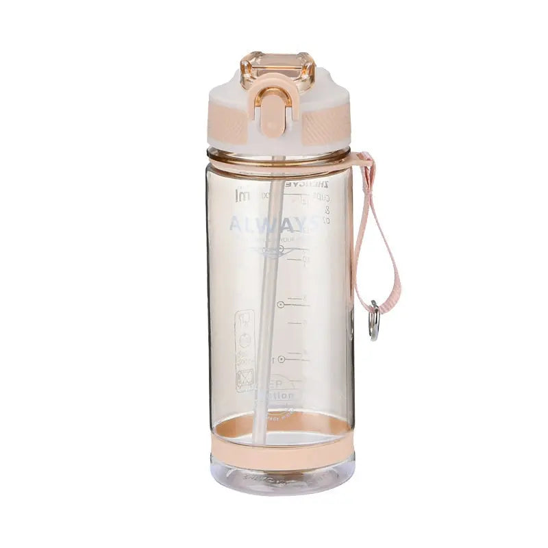 Sports Water Bottle With Straw - 800ml Pink