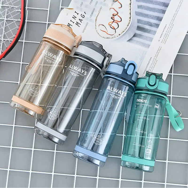 Sports Water Bottle With Straw - 800ml