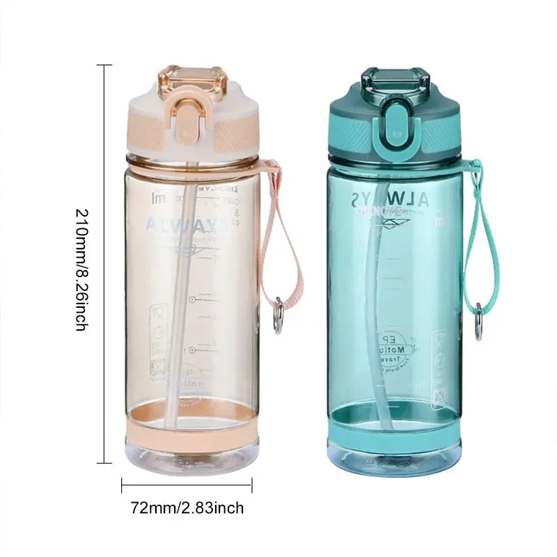 Sports Water Bottle With Straw - 800ml