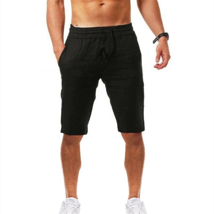 Men Gym Cotton Linen Pants Picture color 6