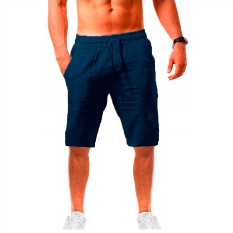 Men Gym Cotton Linen Pants Picture color 7