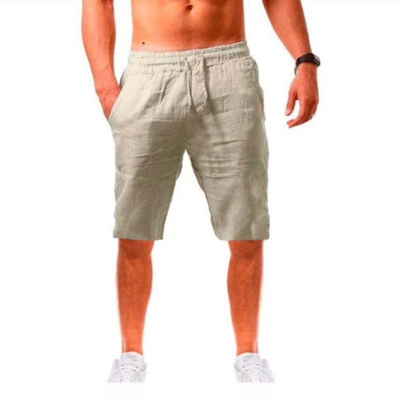 Men Gym Cotton Linen Pants Picture color 9