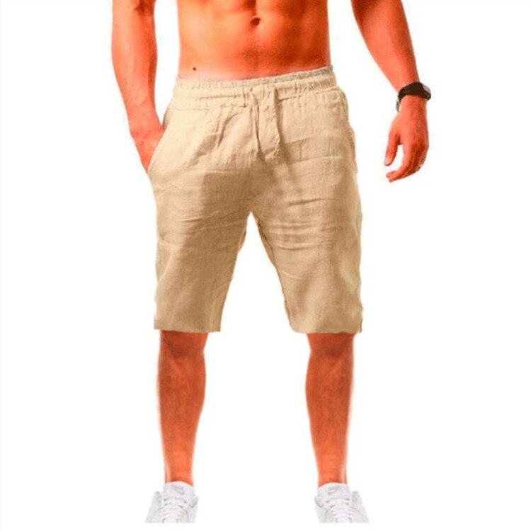 Men Gym Cotton Linen Pants Picture color 8