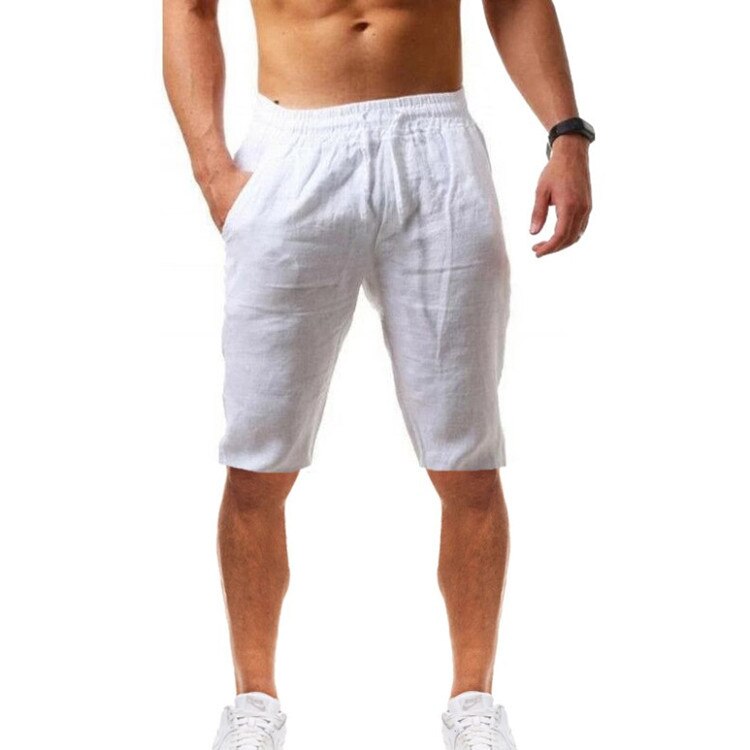Men Gym Cotton Linen Pants Picture color 10