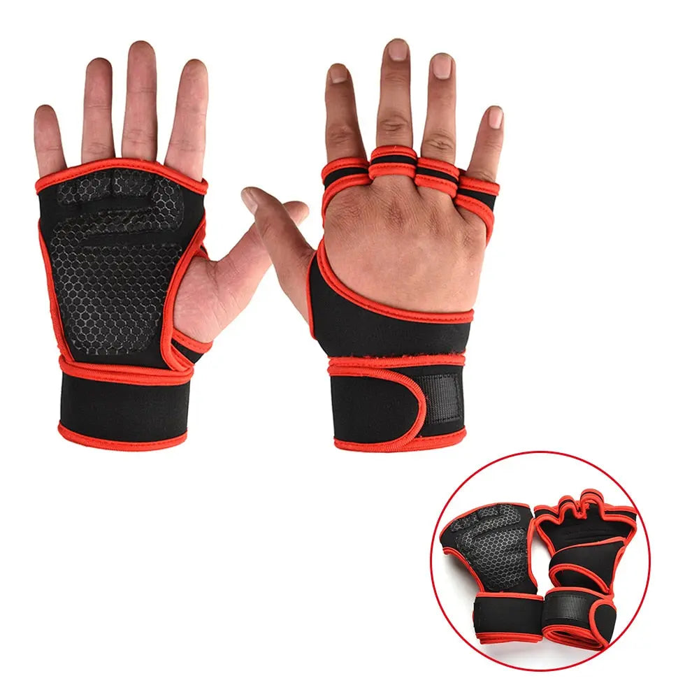 Weightlifting Training Gloves Type B-Red