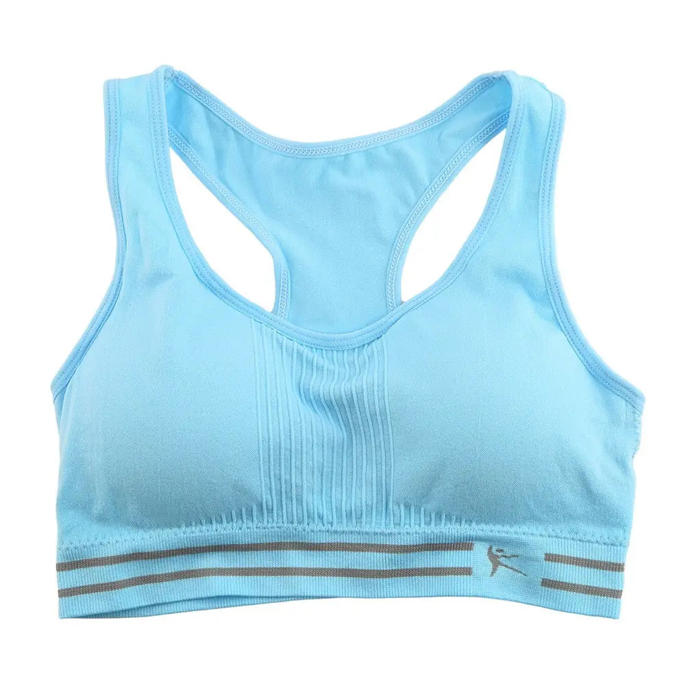 Women Absorb Sweat Push Up Yoga Bra SkyBlue