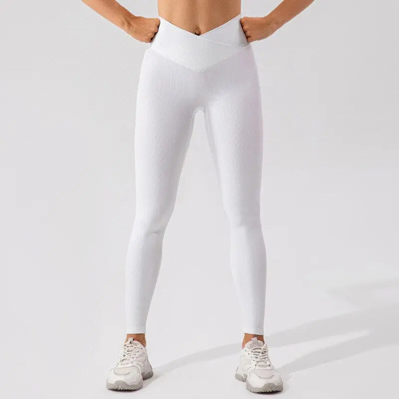 Women Beautiful Back Athletic Bra Suit White pants