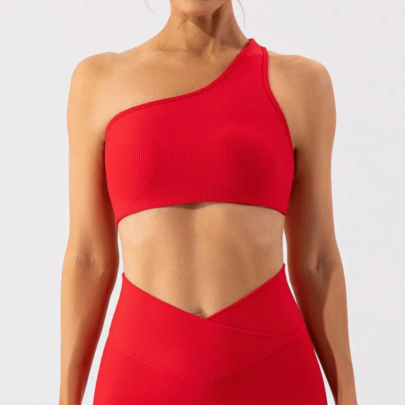 Women Beautiful Back Athletic Bra Suit Red bra