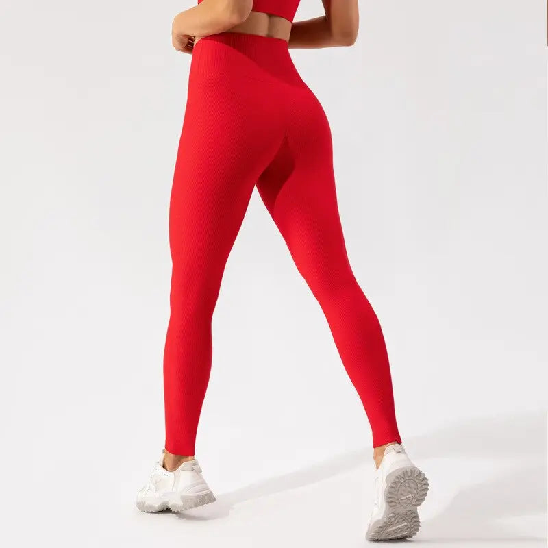 Women Beautiful Back Athletic Bra Suit Red pants
