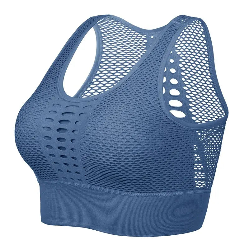 Women Breathable Active Bra Blue