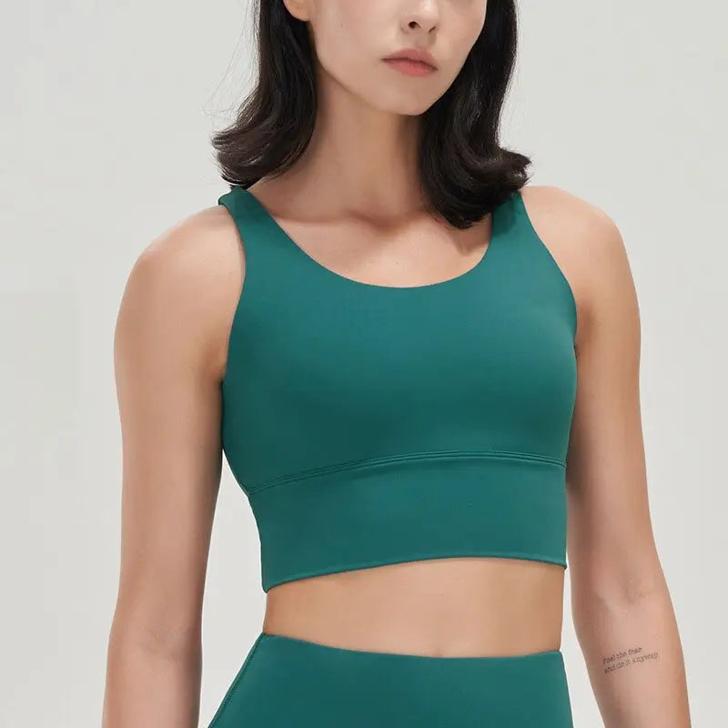 Women Crop Top Bra Lake Green