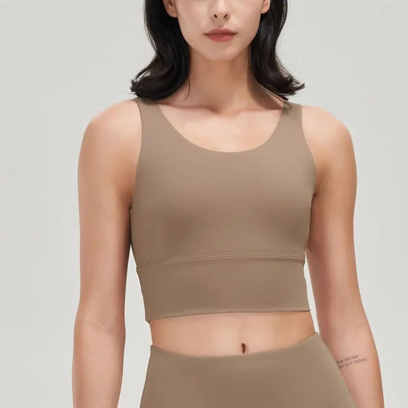 Women Crop Top Bra Dark Khaki