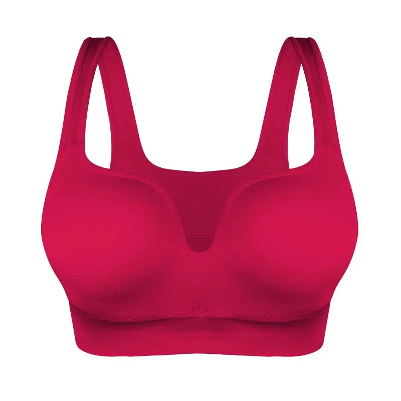 Women Fitness Running Bras hot rose red