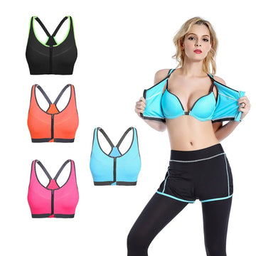 Women Front Zipped Comfort Sports Bra