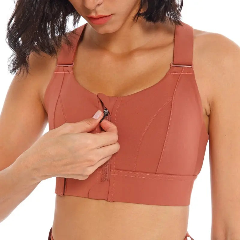 Women Front Zipper Sports Bras