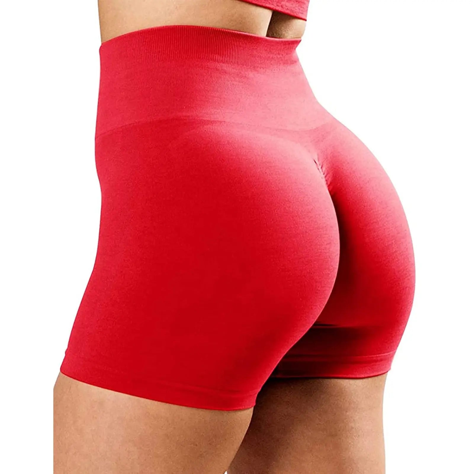 Women High Waist Amplify Seamless Shorts Red