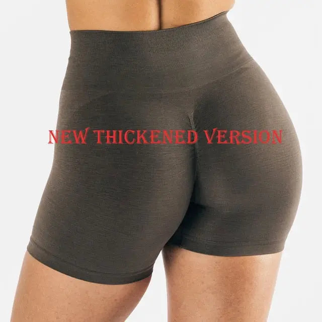 Women High Waist Amplify Seamless Shorts Coffee