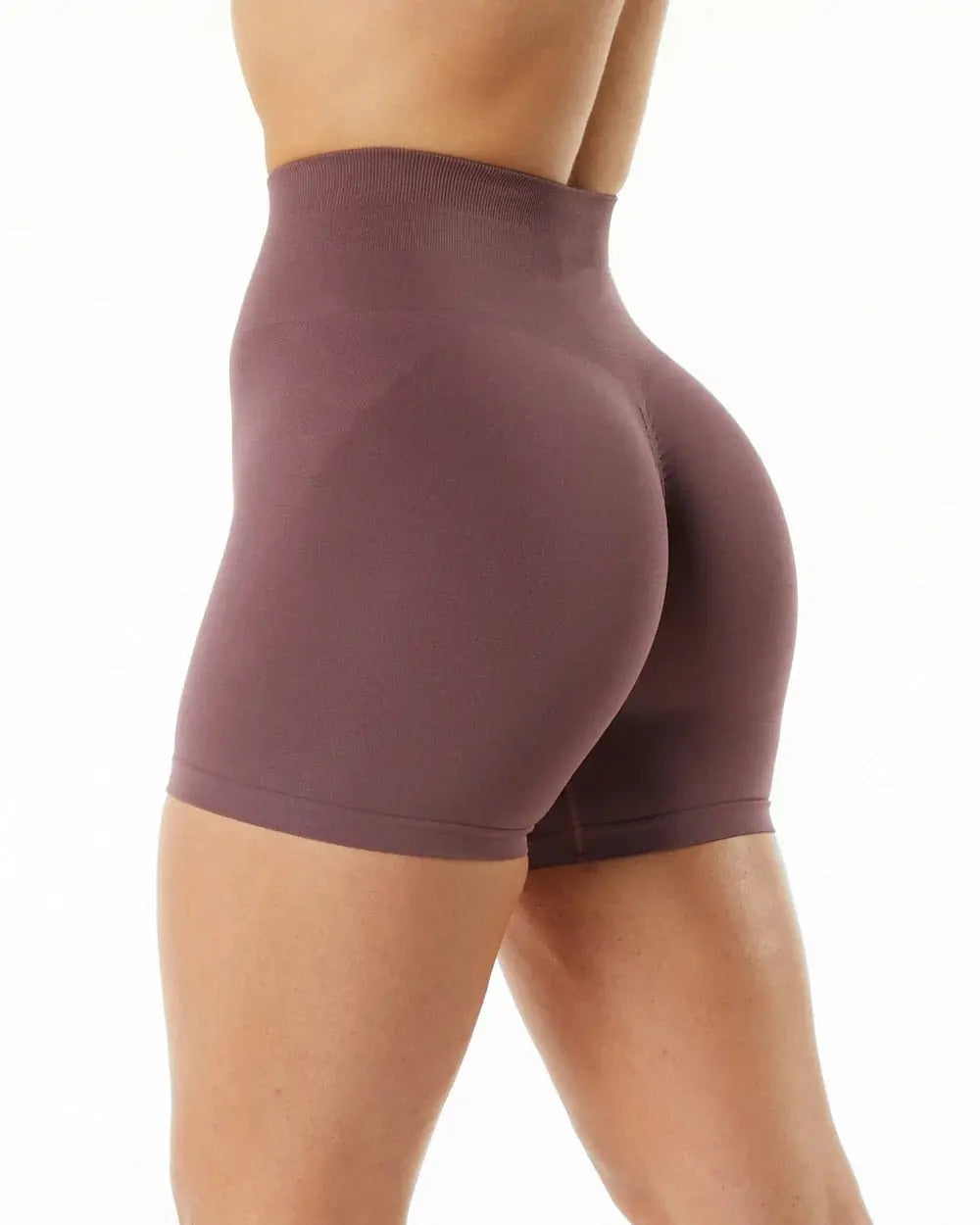 Women High Waist Amplify Seamless Shorts Autumn red