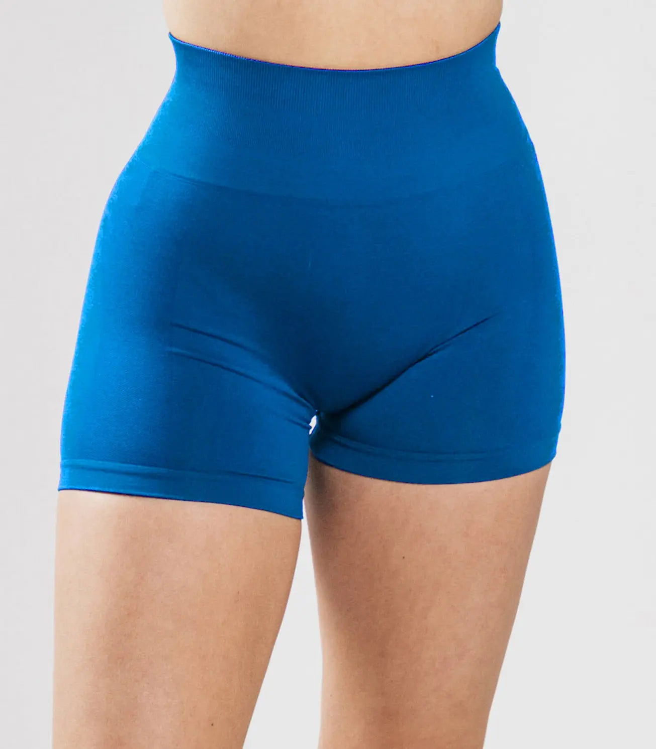 Women High Waist Amplify Seamless Shorts Blue