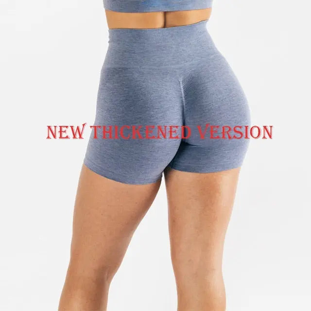 Women High Waist Amplify Seamless Shorts Blue Gray