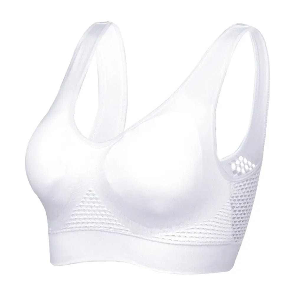 Women Hollow Out Sports Bra White