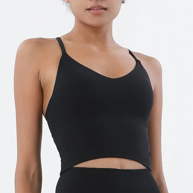 Women Nylon Sports Bra Black