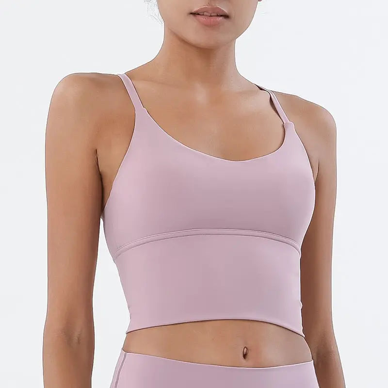 Women Nylon Sports Bra Pink Purple