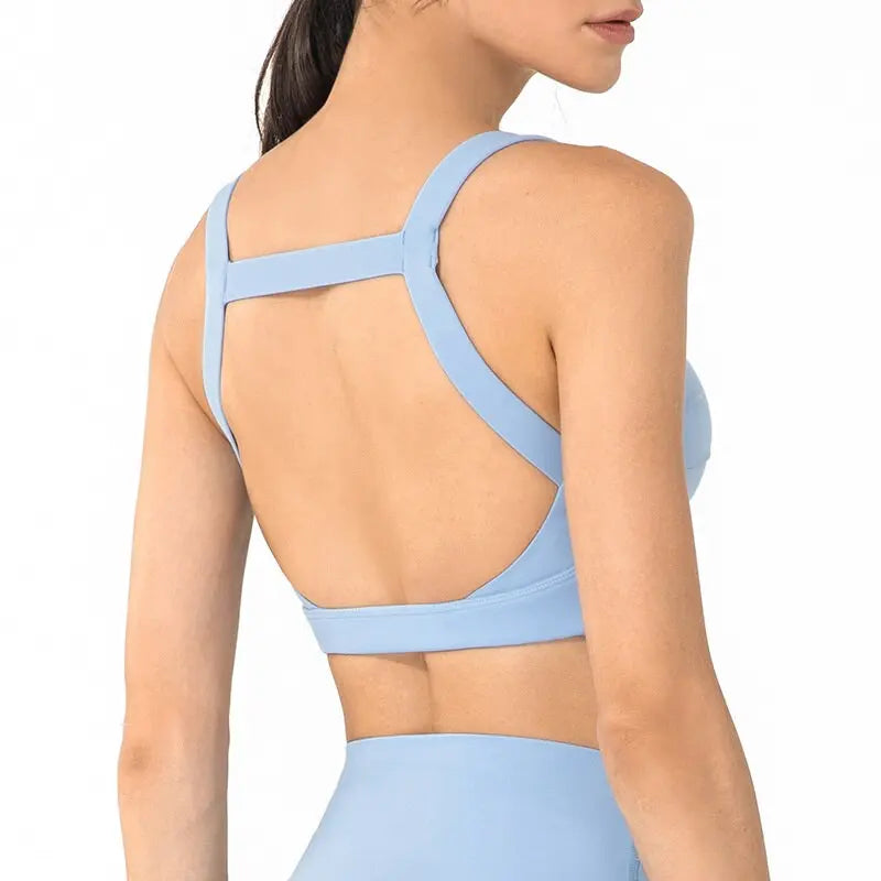 Women Padded Sport Bra Sky Blue