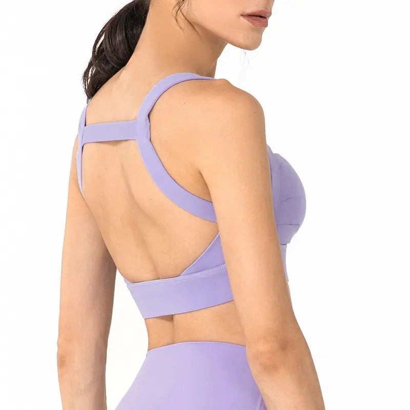 Women Padded Sport Bra Lavender Purple