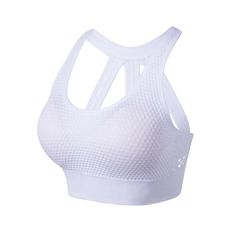 Women Rose Red Sport Bra white