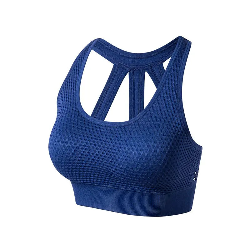 Women Rose Red Sport Bra navy blue