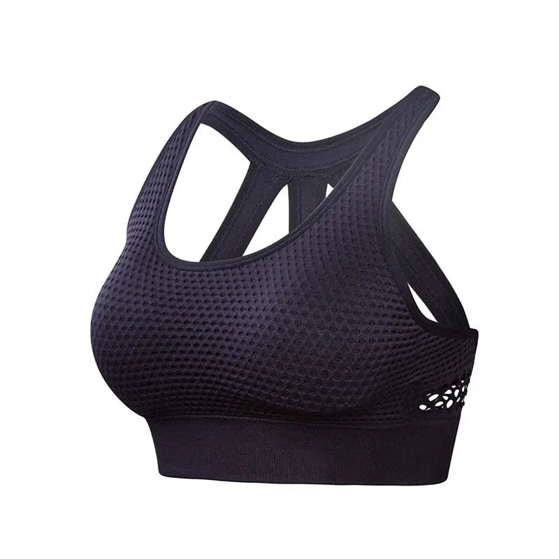 Women Rose Red Sport Bra black