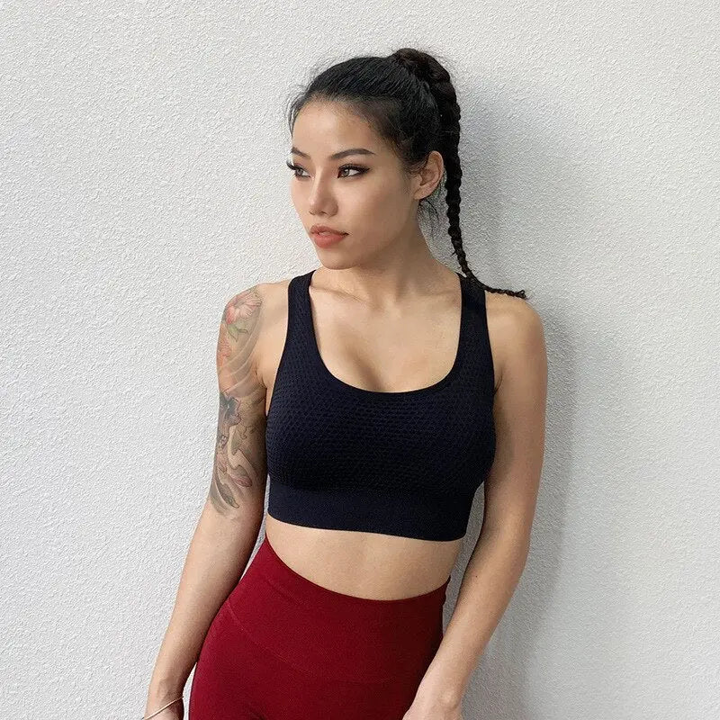 Women Rose Red Sport Bra