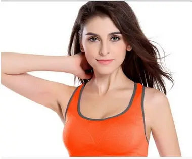 Women Seamless Yoga Sport Bra orange