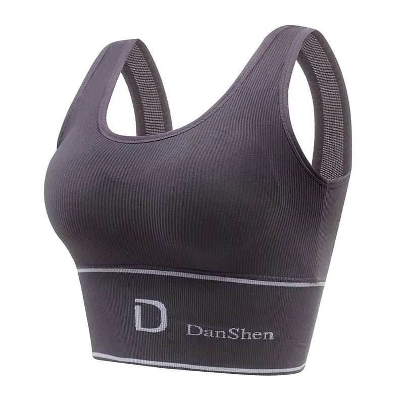 Women Seamless Yoga Sports Bra gray