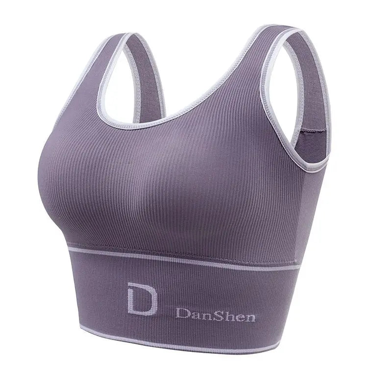 Women Seamless Yoga Sports Bra purple