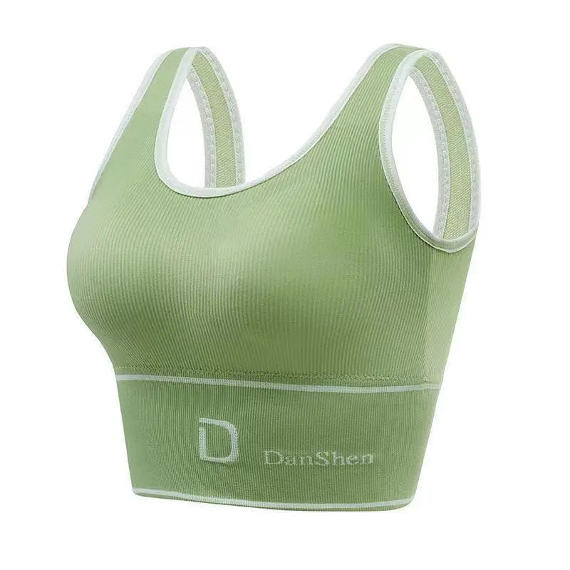 Women Seamless Yoga Sports Bra green