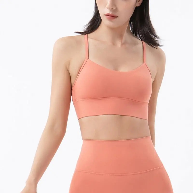 Women Sexy Top Sports Bras Coral Red