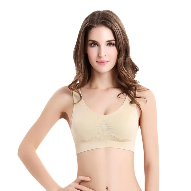 Women Sport Seamless Yoga Bra Yellow