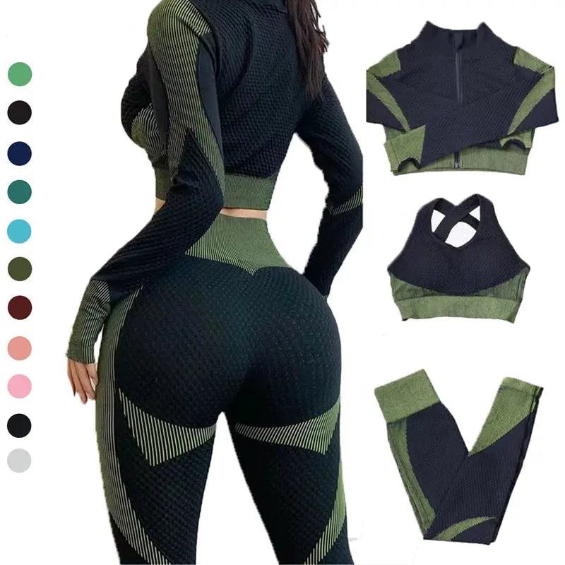 Women Sports Fitness Seamless Yoga Suit